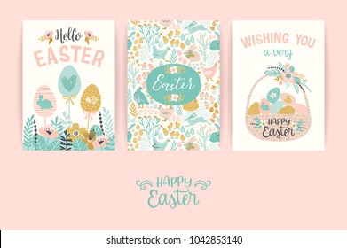 Happy Easter. Vector templates for card, poster, flyer and other users. Design element.