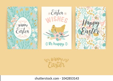 Happy Easter. Vector templates for card, poster, flyer and other users. Design element.