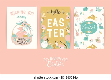 Happy Easter. Vector templates for card, poster, flyer and other users. Design element.