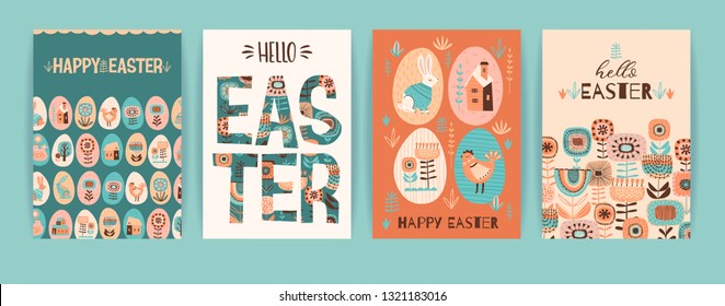 Happy Easter. Vector templates for card, poster, flyer and other users. Design element.