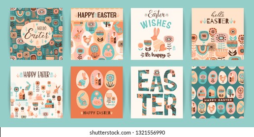 Happy Easter. Vector templates for card, poster, flyer and other users. Design element.