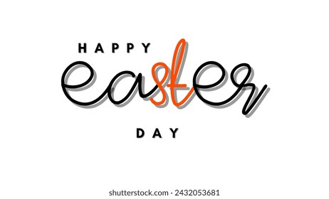 Happy Easter vector. text on white background. Design for greeting card and invitation of Happy Easter day