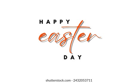 Happy Easter vector. text on white background. Design for greeting card and invitation of Happy Easter day