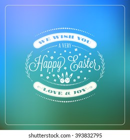 Happy Easter. Vector Vintage Holiday Background. Template for Greeting Card. Happy Easter Day, Easter Sunday, Easter Greeting Card
