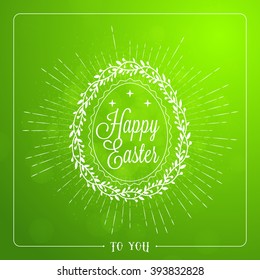 Happy Easter. Vector Vintage Holiday Background. Template for Greeting Card. Happy Easter Day, Easter Sunday, Easter Greeting Card