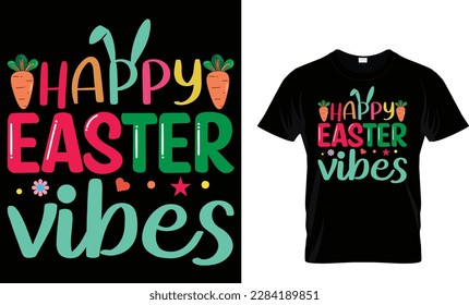 Happy easter vibes t shirt design template