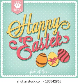 Happy Easter vintage card. Retro style background. EPS 10
