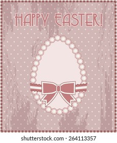 Happy Easter vintage egg, vector illustration