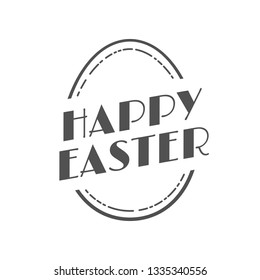 Happy Easter Vintage Festive Label. Holiday Vector Illustration With Egg, Lettering Composition Vintage festal sticker