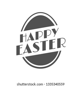 Happy Easter Vintage Festive Label. Holiday Vector Illustration With Egg, Lettering Composition Vintage festal sticker