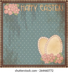 Happy Easter vintage gift card, vector illustration