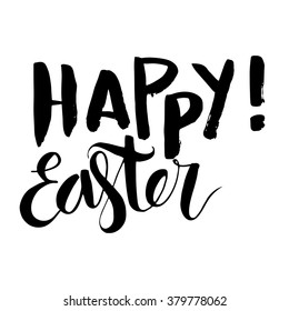 Happy easter vintage grunge lettering. Vector illustration.