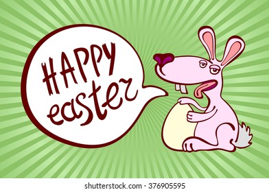 happy easter vintage lettering background art vector