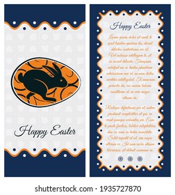 Happy Easter vintage postcard design template. Vector illustration