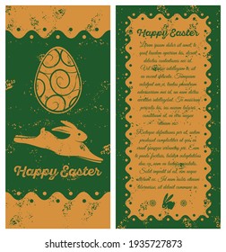 Happy Easter vintage postcard design template. Vector illustration