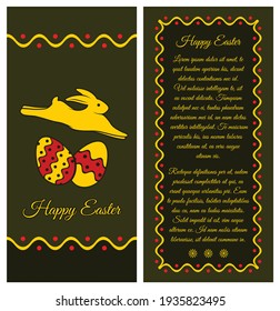 Happy Easter vintage postcard design template. Vector illustration