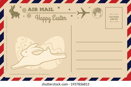 Plantilla de diseño de postales de la época de la Pascua feliz. Ilustración del vector