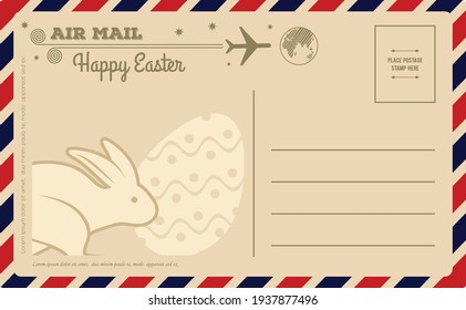 Plantilla de diseño de postales de la época de la Pascua feliz. Ilustración del vector
