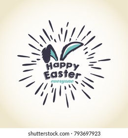 Happy Easter. Vintage  Typography Greeting cad design. Vector EPS10