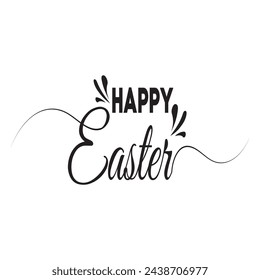 Happy Easter vintage vector calligraphy text. Hand drawn lettering poster for Easter. Modern Handwritten type isolated on white background. Vector illustration. EPS 10