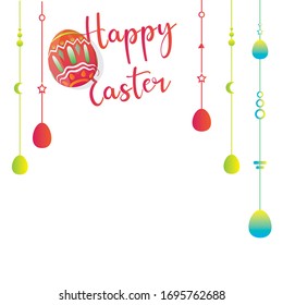 Happy Easter. waiting for eggs on white background. easter concept banner, graphic, vector
