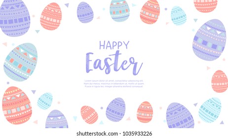 Happy Easter wallpaper with Eggs Illustration