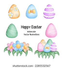 Happy Easter water color vector illustration