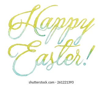 Happy Easter Watercolor Typographical Hand Written Background, Eps10 