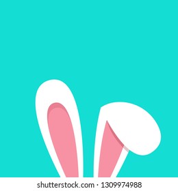 Happy Easter web banner. Greeting card with rabbit. Bunny ears. Vector illustration