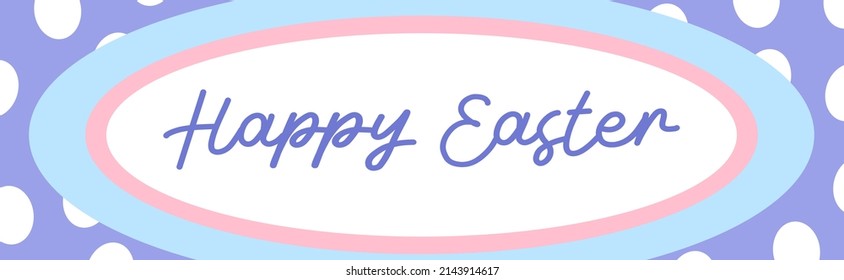 Happy Easter Web Banner Pastel Color