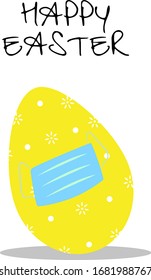 Feliz Pascua cuando el coronavirus esté por ahí, huevo enmascarado