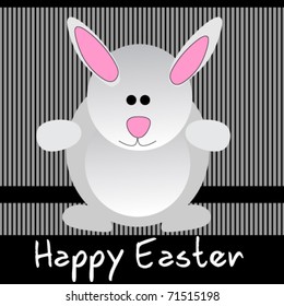 happy easter white rabbit