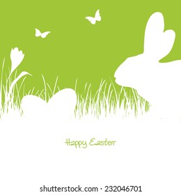 Happy Easter - white silhouette