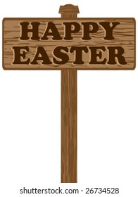 Bandera de madera de Pascua feliz