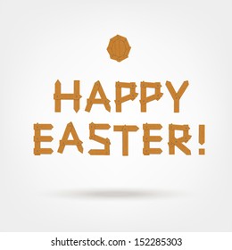 Happy Easter, wooden text for your design