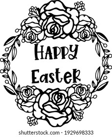 Happy Easter Wreath is suitable for t-shirt, laser cutting, sublimation, hobby, cards, invitations, website or crafts projects. Perfect for magazine, news papers, posters etc.
