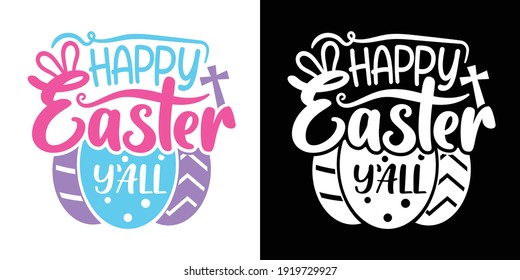 Happy Easter Y'all Printable Vector Illustration