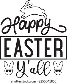 Happy Easter Y'all Silhouette Tumbler Svg