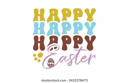 Feliz Pascua, Pascua svg, conejito camisa, feliz día de Pascua camiseta diseño Paquete, Pascua retro, divertido svg de Pascua, ilustración vectorial imprimible, vacaciones, archivos de corte Cricut, silueta, png, cara de conejito