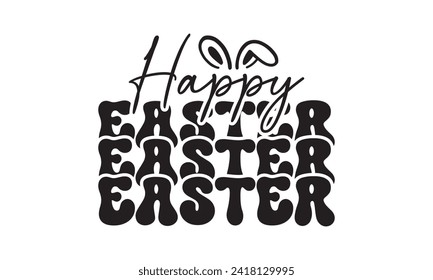 Feliz Pascua, Pascua, conejito, feliz día de Pascua con camisetas de diseño Paquete, Pascua Retro, Pascua graciosa, Ilustración de vectores imprimibles, Vacaciones, Cortar archivos Cricut, Silhouette, png,Cara conejita