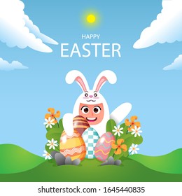 happy easter.happy easter illustration for banner