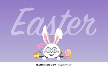 Happy easter's day greeting card.