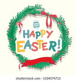 Happy easter's day greeting card.