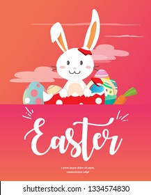 Happy easter's day greeting card.