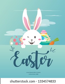 Happy easter's day greeting card.