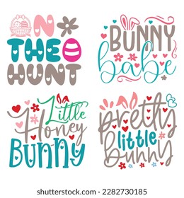 Happy Easter's Day Svg T-Shirt Design Bundle, Easter Quotes, Hello Spring Svg, Funny Easter SVG T-Shirt Design Bundle, Easter Vector EPS Editable File Bundle