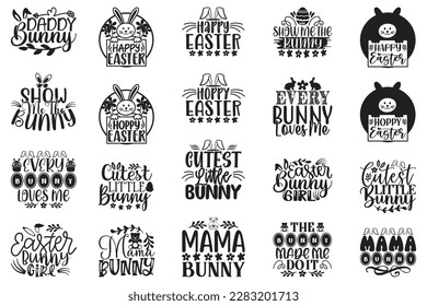 Happy Easter's Day Svg T-Shirt Design Bundle, Easter Quotes, Hello Spring Svg, Funny Easter SVG T-Shirt Design Bundle, Easter Vector EPS Editable File Bundle