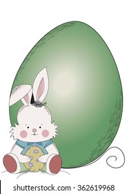 happy easter.vector illustration.easter bunny
