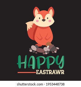 Happy  Eastrawr  - text-based t-shirt design