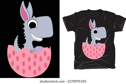 Happy Eastrawr Trex Easter Bunny Egg T-Shirt,  Funny Dinosaur Kids T-Shirt